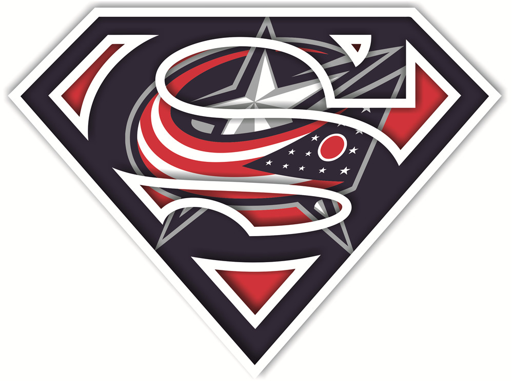 Columbus Blue Jackets superman logos iron on heat transfer